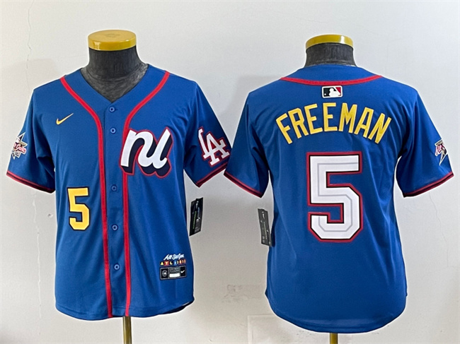 Youth National League #5 Freddie Freeman Blue 2025 All-Star Edition Limited Stitched Baseball Jersey Youth National League #5 Freddie Freeman Blue 2025 All-Star Edition Limited Stitched Baseball Jersey